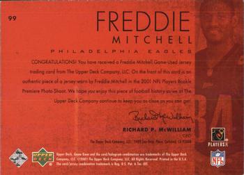 2001 UD Game Gear - Rookie Jerseys #99 Freddie Mitchell Back