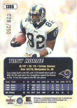 2001 Ultra - Gold Medallion #138G Tony Horne Back