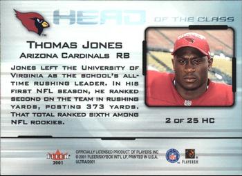 2001 Ultra - Head of the Class #2 HC Thomas Jones Back