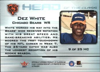 2001 Ultra - Head of the Class #9 HC Dez White Back