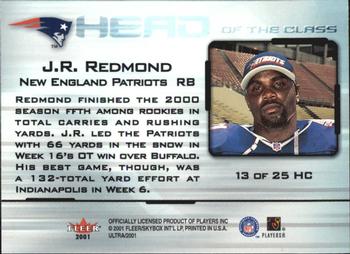 2001 Ultra - Head of the Class #13 HC J.R. Redmond Back