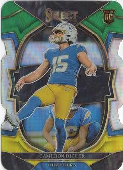 2022 Panini Select - Green and Yellow Prizm Die Cut #16 Cameron Dicker Front