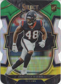 2022 Panini Select - Green and Yellow Prizm Die Cut #49 Christian Harris Front