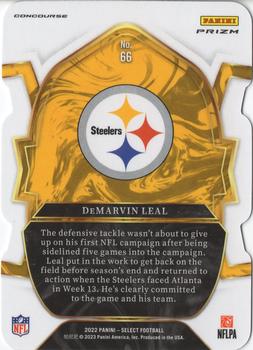 2022 Panini Select - Green and Yellow Prizm Die Cut #66 DeMarvin Leal Back