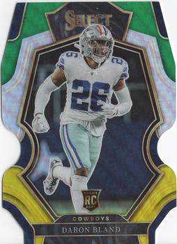 2022 Panini Select - Green and Yellow Prizm Die Cut #130 DaRon Bland Front