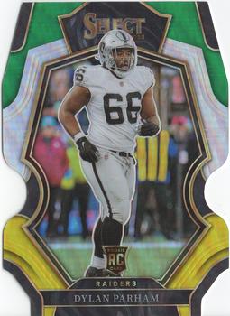 2022 Panini Select - Green and Yellow Prizm Die Cut #154 Dylan Parham Front