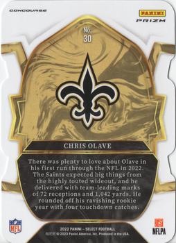 2022 Panini Select - Red and Blue Prizm Die Cut #30 Chris Olave Back