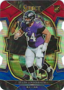 2022 Panini Select - Red and Blue Prizm Die Cut #74 Tyler Linderbaum Front