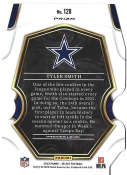 2022 Panini Select - Red and Blue Prizm Die Cut #128 Tyler Smith Back