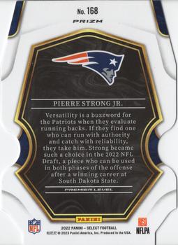 2022 Panini Select - Red and Blue Prizm Die Cut #168 Pierre Strong Jr. Back