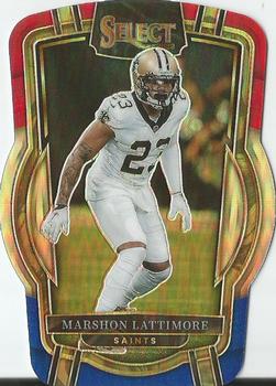 2022 Panini Select - Red and Blue Prizm Die Cut #230 Marshon Lattimore Front