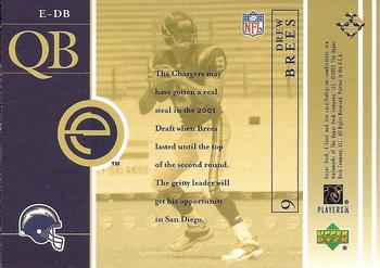 2001 Upper Deck - e-Cards #E-DB Drew Brees Back