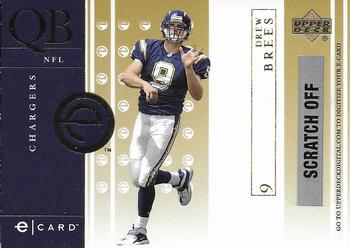 2001 Upper Deck - e-Cards #E-DB Drew Brees Front