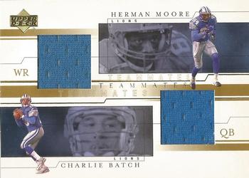 2001 Upper Deck - Teammates Jerseys #BM-T Charlie Batch / Herman Moore Front