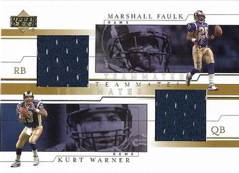 2001 Upper Deck - Teammates Jerseys #WF-T Kurt Warner / Marshall Faulk Front