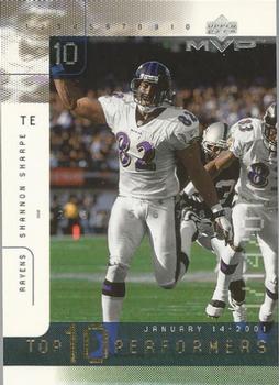 2001 Upper Deck MVP - Top 10 Performers #TOP10 Shannon Sharpe Front