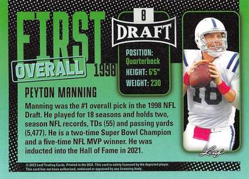 2023 Leaf Draft - Red #8 Peyton Manning Back