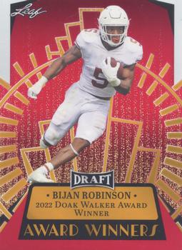 2023 Leaf Draft - Red #12 Bijan Robinson Front