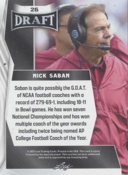 2023 Leaf Draft - Red #26 Nick Saban Back
