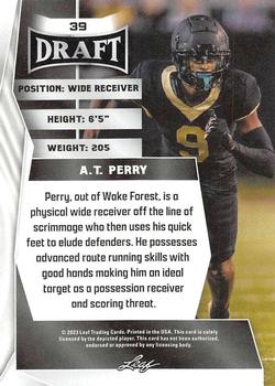 2023 Leaf Draft - Red #39 A.T. Perry Back