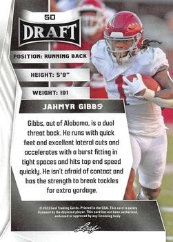 2023 Leaf Draft - Red #50 Jahmyr Gibbs Back