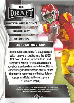 2023 Leaf Draft - Red #56 Jordan Addison Back