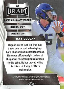 2023 Leaf Draft - Red #61 Max Duggan Back