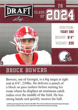 2023 Leaf Draft - Red #76 Brock Bowers Back