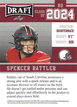 2023 Leaf Draft - Red #80 Spencer Rattler Back