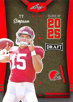 2023 Leaf Draft - Red #85 Ty Simpson Front