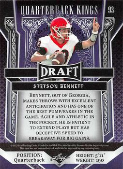 2023 Leaf Draft - Red #93 Stetson Bennett Back