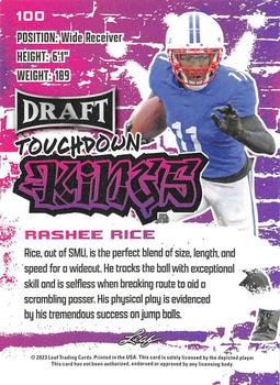 2023 Leaf Draft - Red #100 Rashee Rice Back