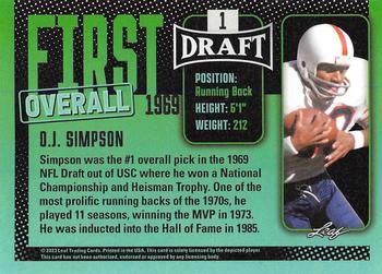 2023 Leaf Draft - Green #1 O.J. Simpson Back