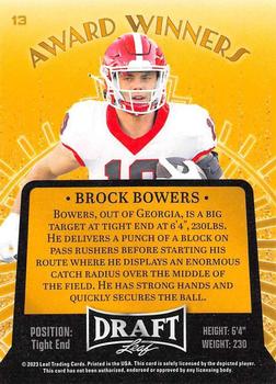 2023 Leaf Draft - Green #13 Brock Bowers Back