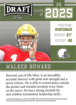 2023 Leaf Draft - Green #86 Walker Howard Back