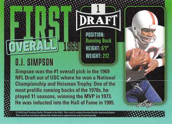 2023 Leaf Draft - Blue #1 O.J. Simpson Back