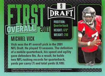2023 Leaf Draft - Blue #9 Michael Vick Back