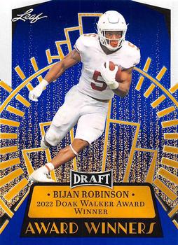 2023 Leaf Draft - Blue #12 Bijan Robinson Front