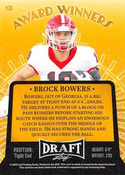 2023 Leaf Draft - Blue #13 Brock Bowers Back