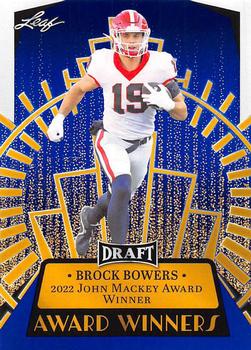 2023 Leaf Draft - Blue #13 Brock Bowers Front