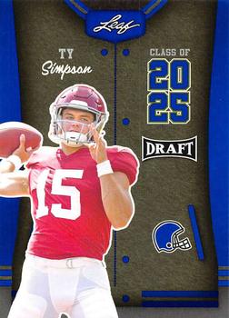 2023 Leaf Draft - Blue #85 Ty Simpson Front