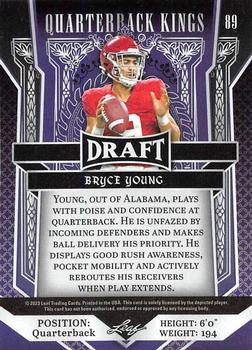 2023 Leaf Draft - Blue #89 Bryce Young Back