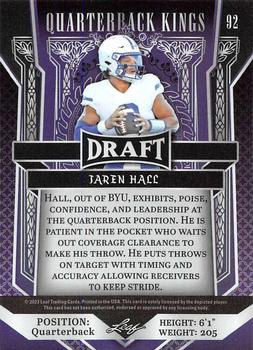 2023 Leaf Draft - Blue #92 Jaren Hall Back