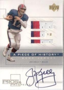 2001 Upper Deck Pros & Prospects - A Piece of History Autographs #JK-AJ Jim Kelly Front