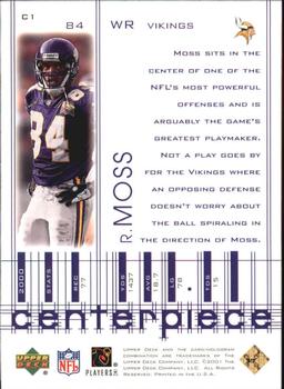 2001 Upper Deck Pros & Prospects - Centerpiece #C1 Randy Moss Back