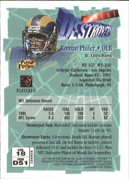 1996 Finest #18 Roman Phifer Back