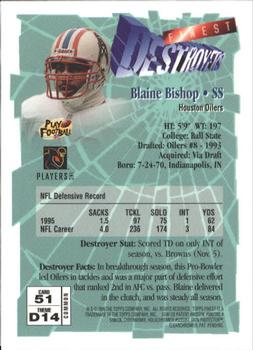 1996 Finest #51 Blaine Bishop Back