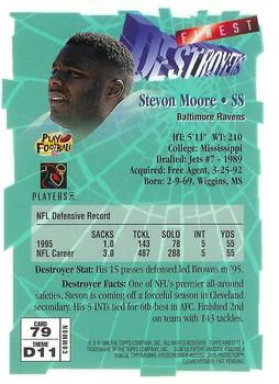 1996 Finest #79 Stevon Moore Back