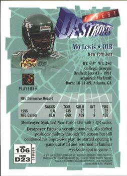 1996 Finest #106 Mo Lewis Back