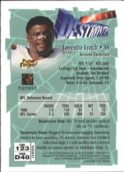 1996 Finest #123 Lorenzo Lynch Back